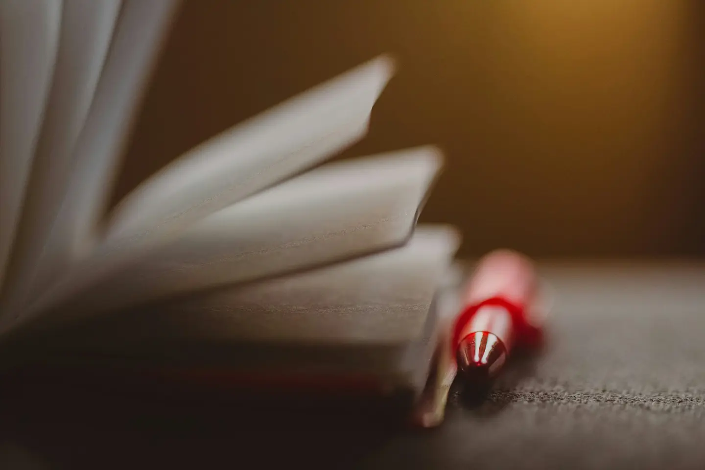 Записная книжка с ручкой на столе